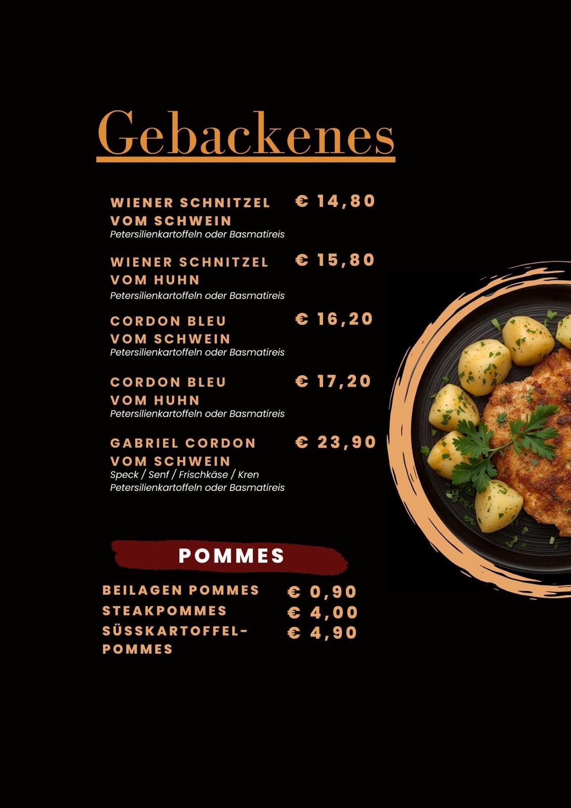 Speisekarte Restaurant Gabriel Irdning