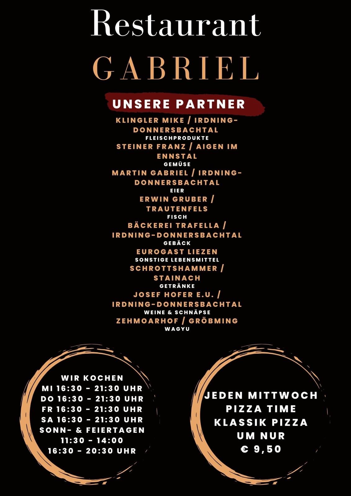 Speisekarte Restaurant Gabriel Irdning